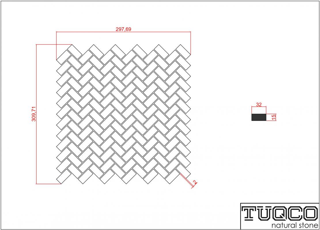 Tuqco Doğal Taş Herringbone Carrara Eskitme Mermer Mozaik Banyo Mutfak Tezgah Arası Duvar Kaplama Döşeme Paneli Fileli