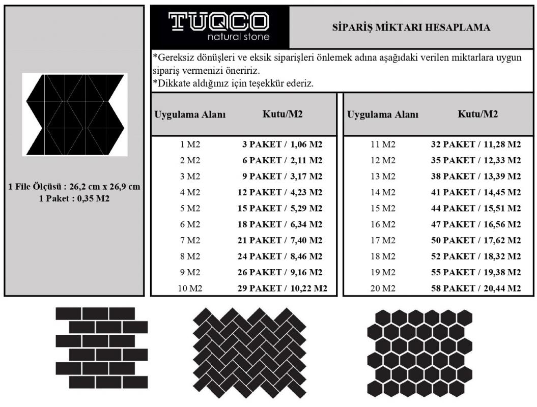 TUQCO Doğaltaş Pyramid Myra Fırçalı Traverten Mozaik