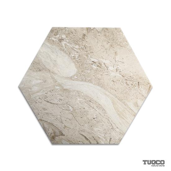 Tuqco Doğal Taş 8’’ Myra Fırçalı Altıgen Mermer Mozaik