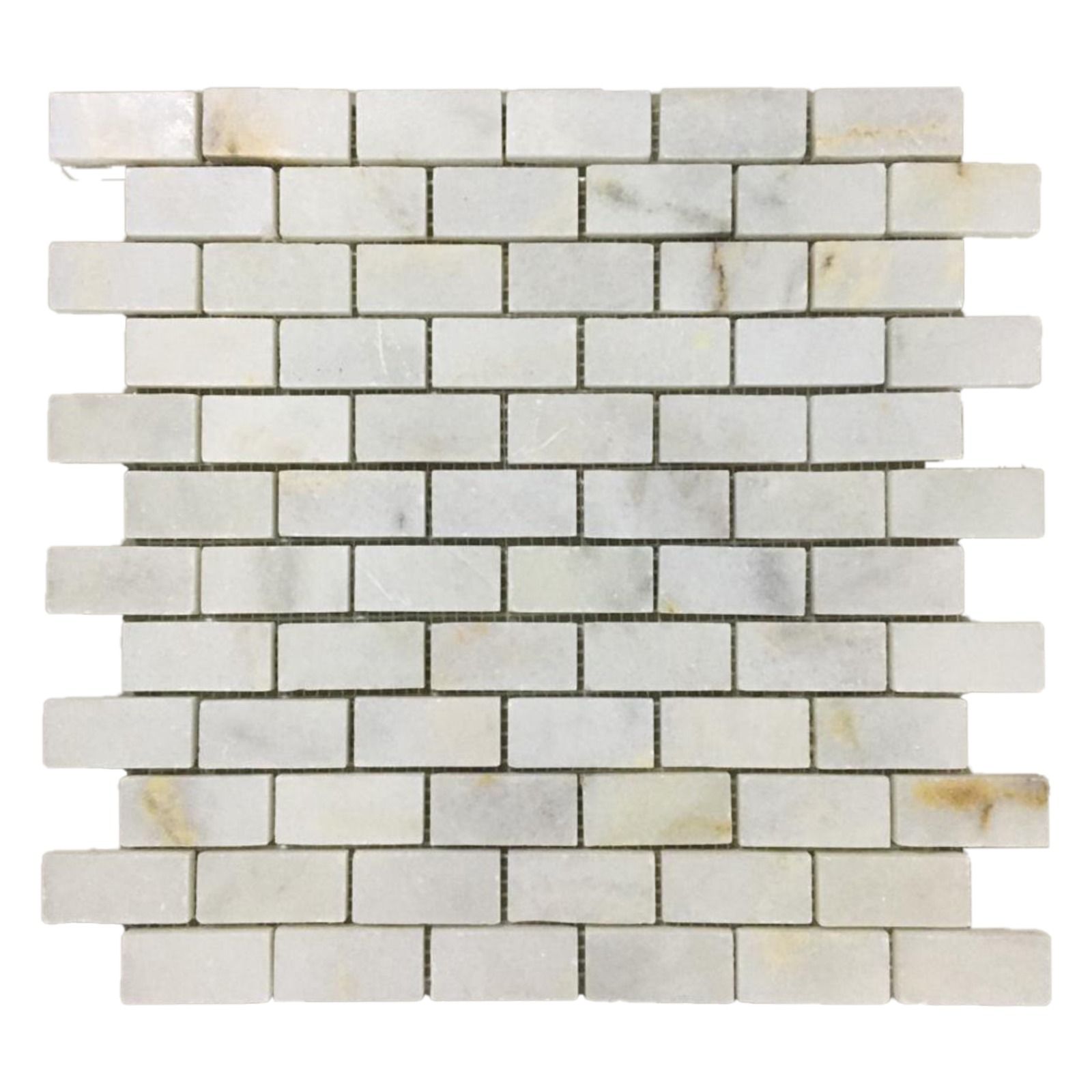 Tuqco Doğal Taş Fileli 2,3 x 4,8 cm Brick Golden Cilalı Mermer Mozaik Banyo Mutfak Tezgah Arası Duvar Kaplama Döşeme Paneli