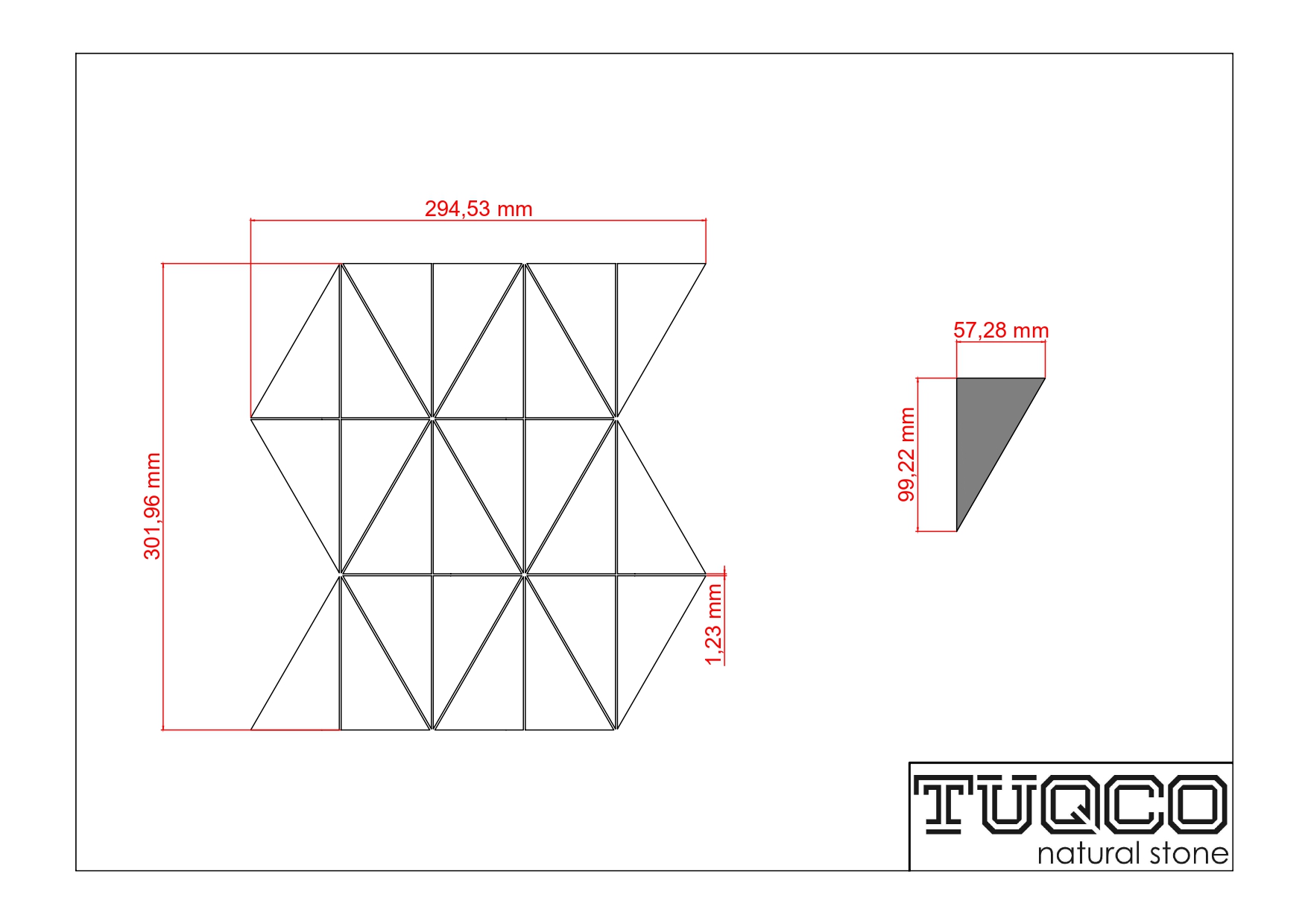 Tuqco Doğal Taş Fileli Triangle Myra Fırçalı Mermer Mozaik Banyo Mutfak Tezgah Arası Duvar Kaplama Döşeme Paneli