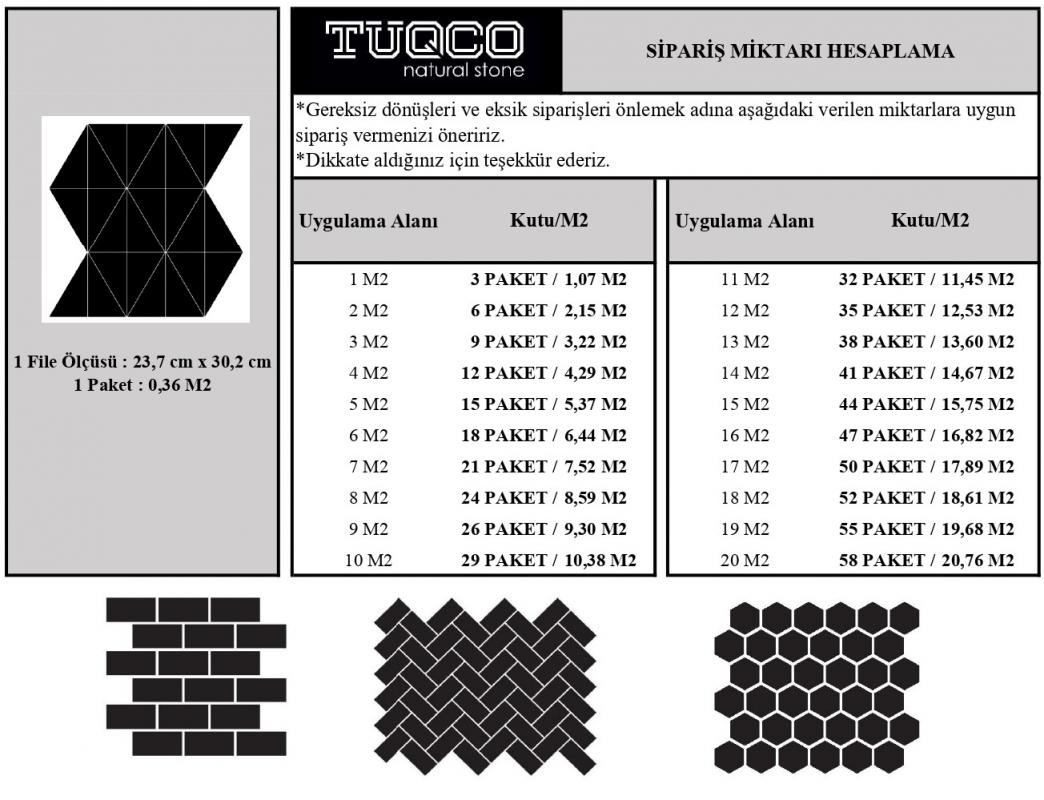 Tuqco Doğal Taş Fileli Triangle Myra Fırçalı Mermer Mozaik Banyo Mutfak Tezgah Arası Duvar Kaplama Döşeme Paneli